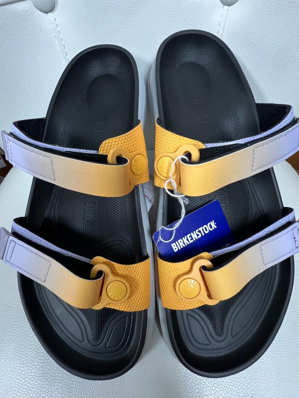 Birkenstock SAHARA Ombre Purple Fog Apricot 41 Womens 10 Sandals Slides Mens 8